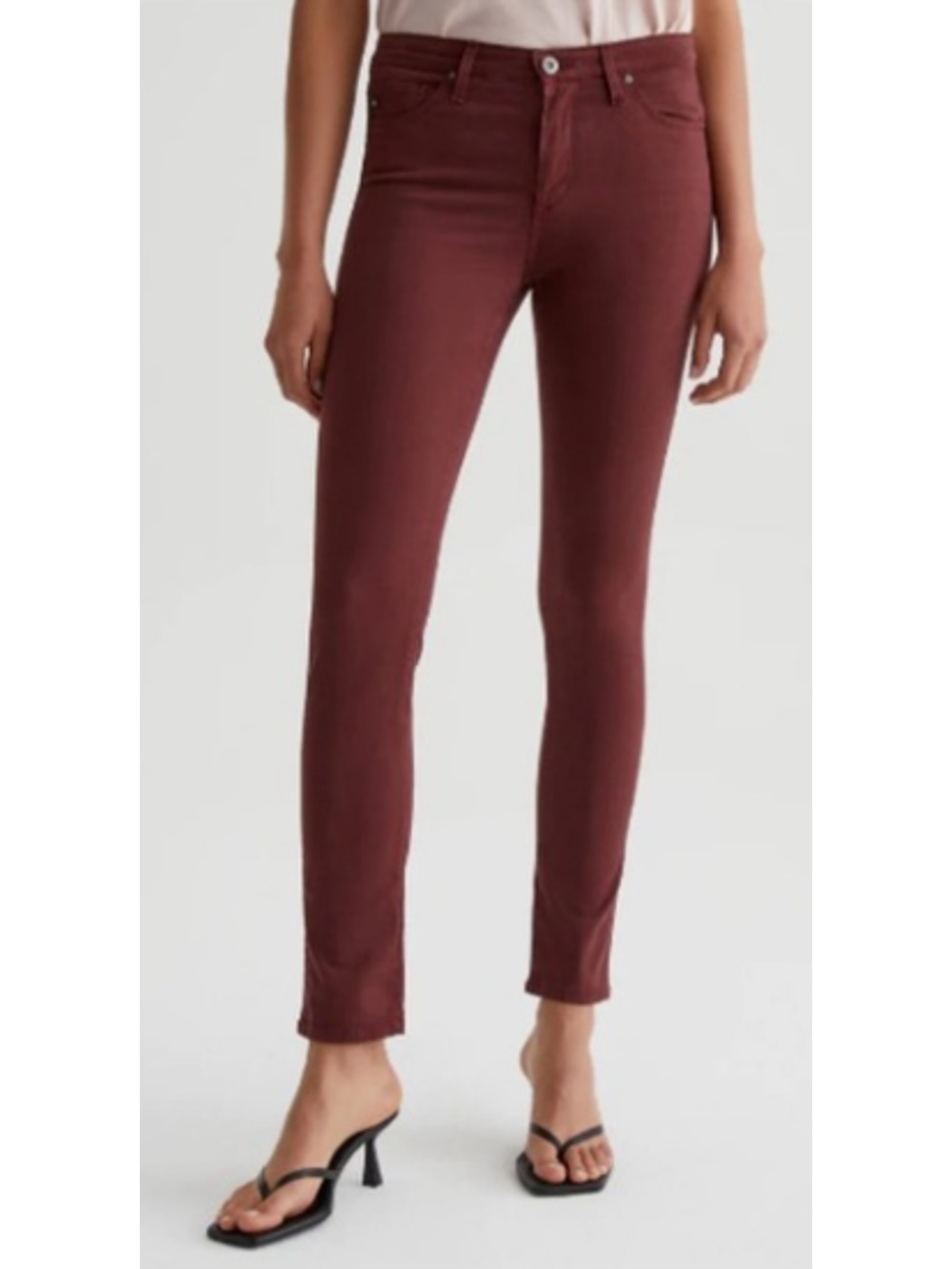 AG Adriano Goldschmied Women's Maroon the Abbey Ankle Jeans Size 26 MSRP$170